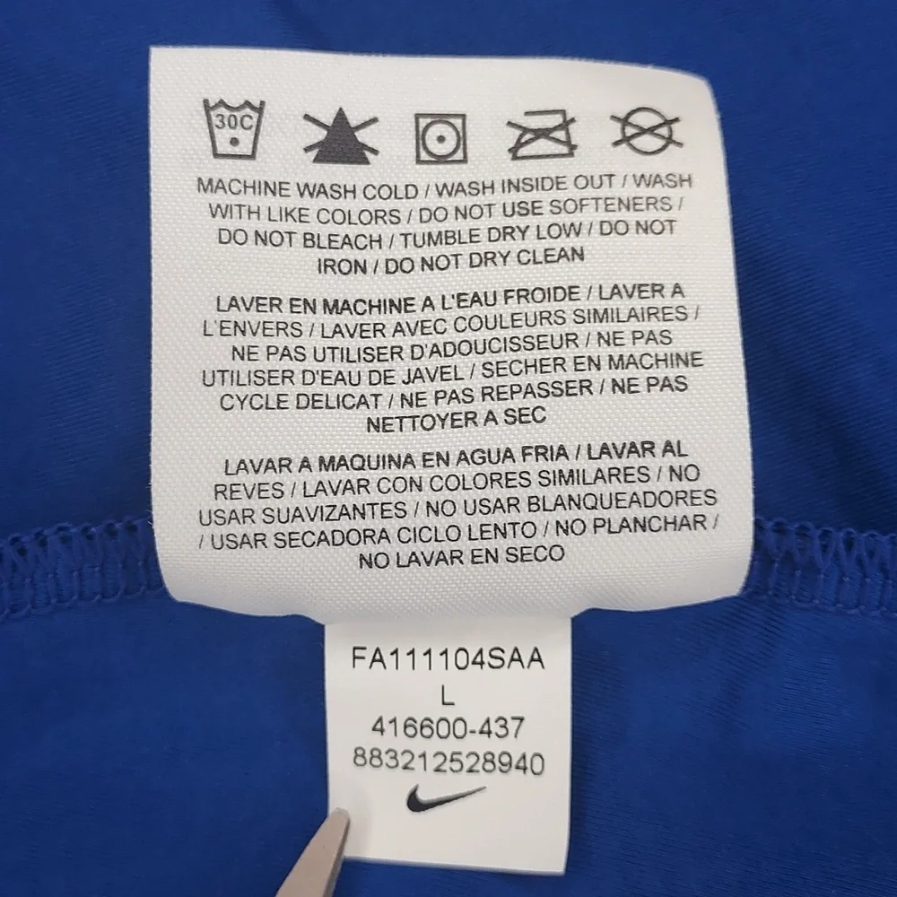 Nike Golf Dri-Fit Blue Zip Front Performance Top Women's Size Large
